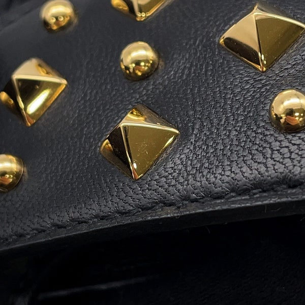 エルメス バッグチャーム ロデオPM ロベオ ロック ブラック/ゴールド金具 ラムスキン K刻印 黒