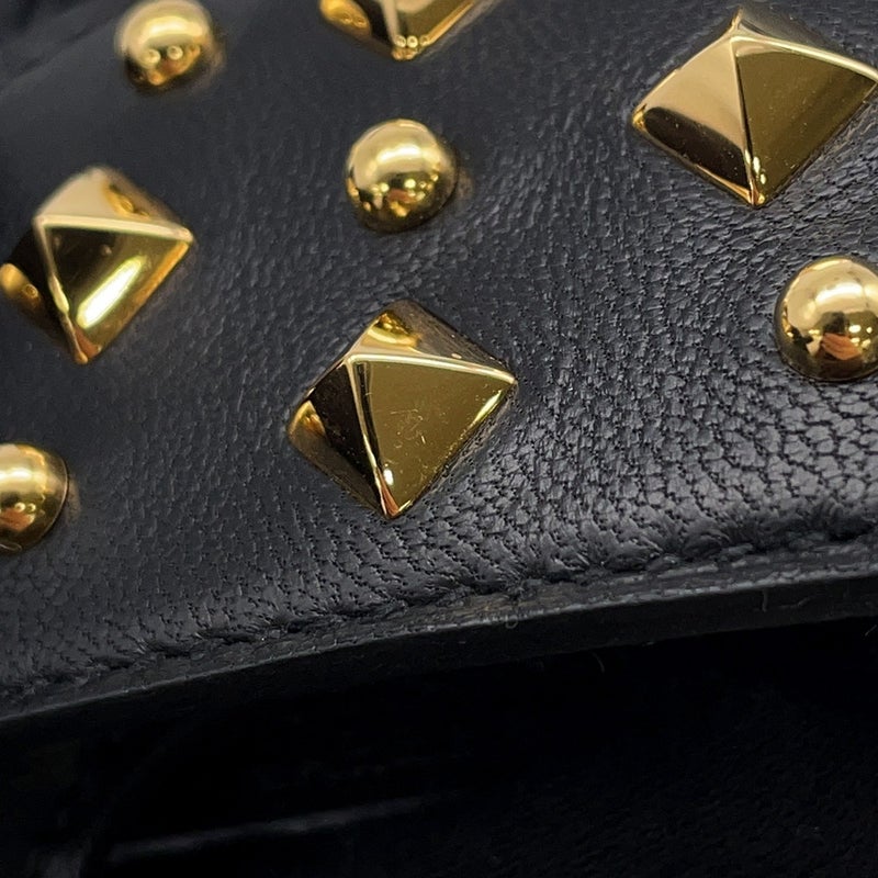 エルメス バッグチャーム ロデオPM ロベオ ロック ブラック/ゴールド金具 ラムスキン K刻印 黒