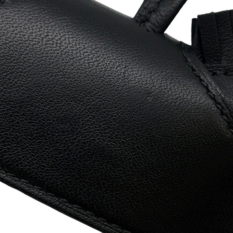 エルメス バッグチャーム ロデオPM ロベオ ロック ブラック/ゴールド金具 ラムスキン K刻印 黒