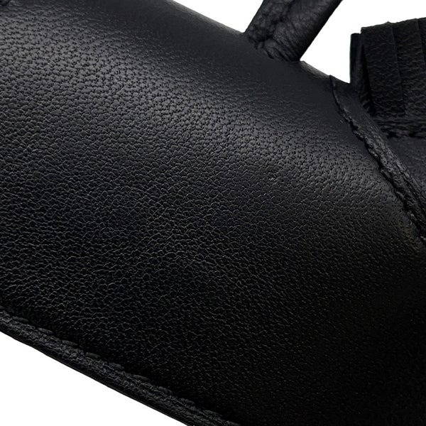 エルメス バッグチャーム ロデオPM ロベオ ロック ブラック/ゴールド金具 ラムスキン K刻印 黒