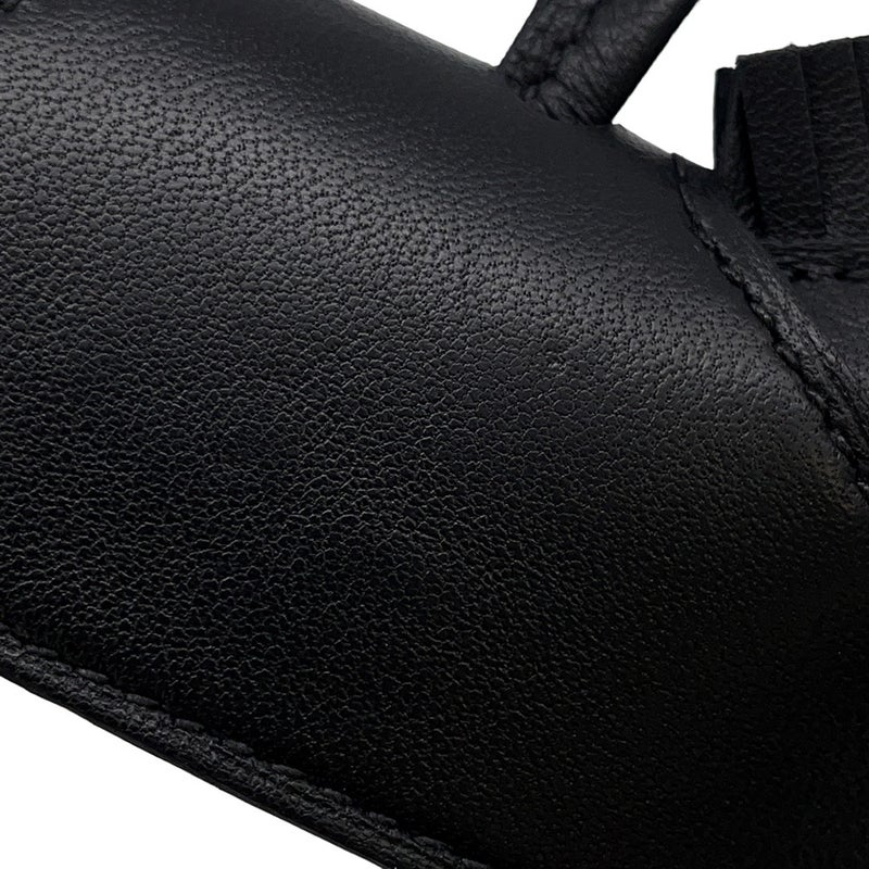 エルメス バッグチャーム ロデオPM ロベオ ロック ブラック/ゴールド金具 ラムスキン K刻印 黒