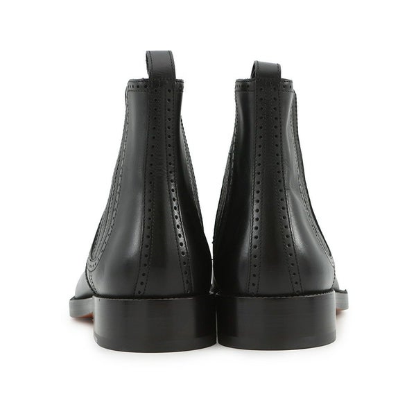 エルメス ブーツ サイドゴア パンチング レザー メンズサイズ43 HERMES 靴 黒