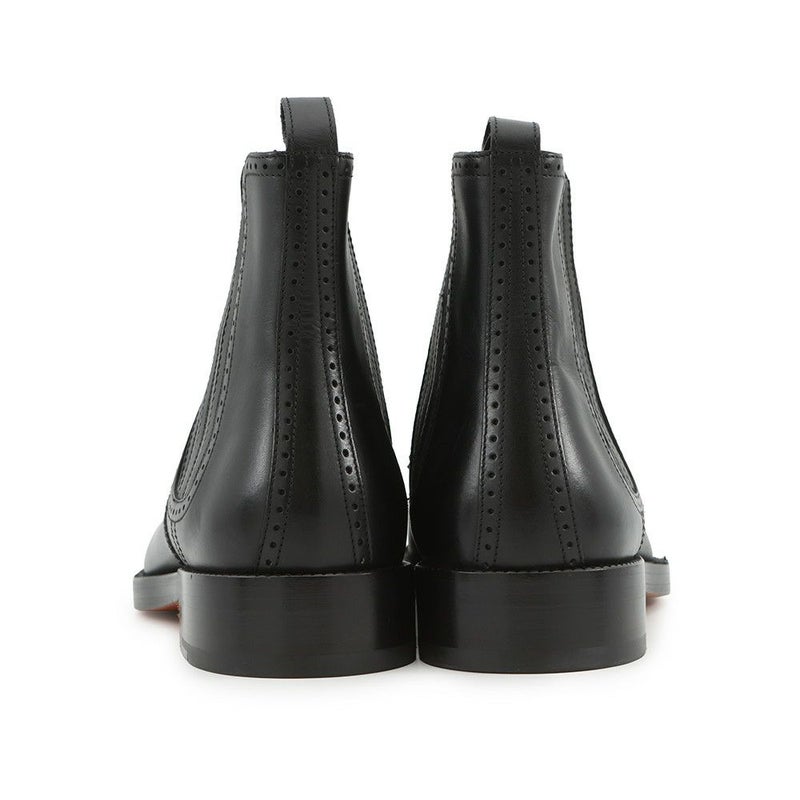 エルメス ブーツ サイドゴア パンチング レザー メンズサイズ43 HERMES 靴 黒