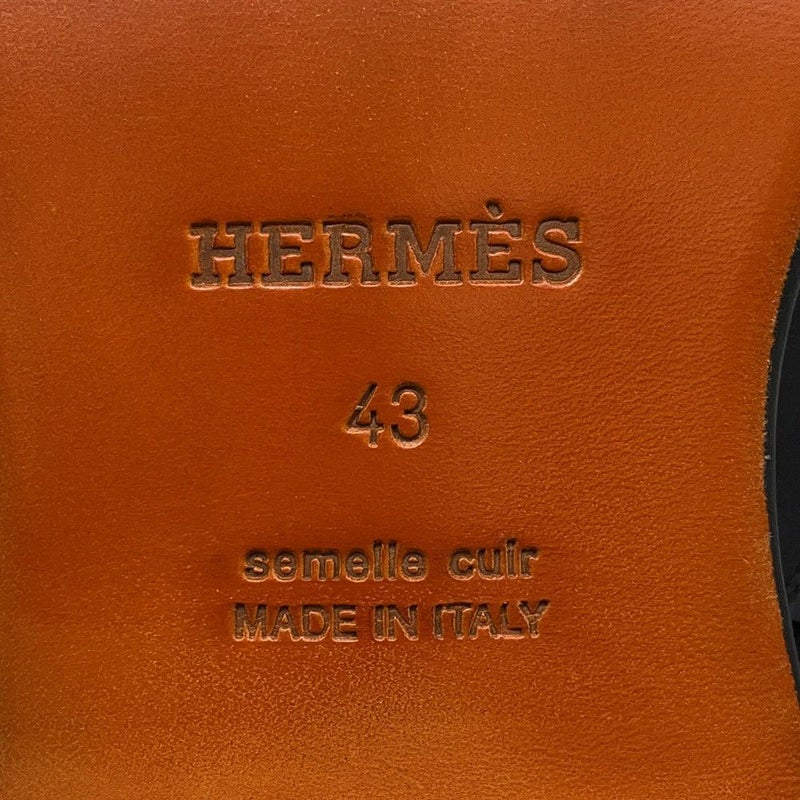 エルメス ブーツ サイドゴア パンチング レザー メンズサイズ43 HERMES 靴 黒