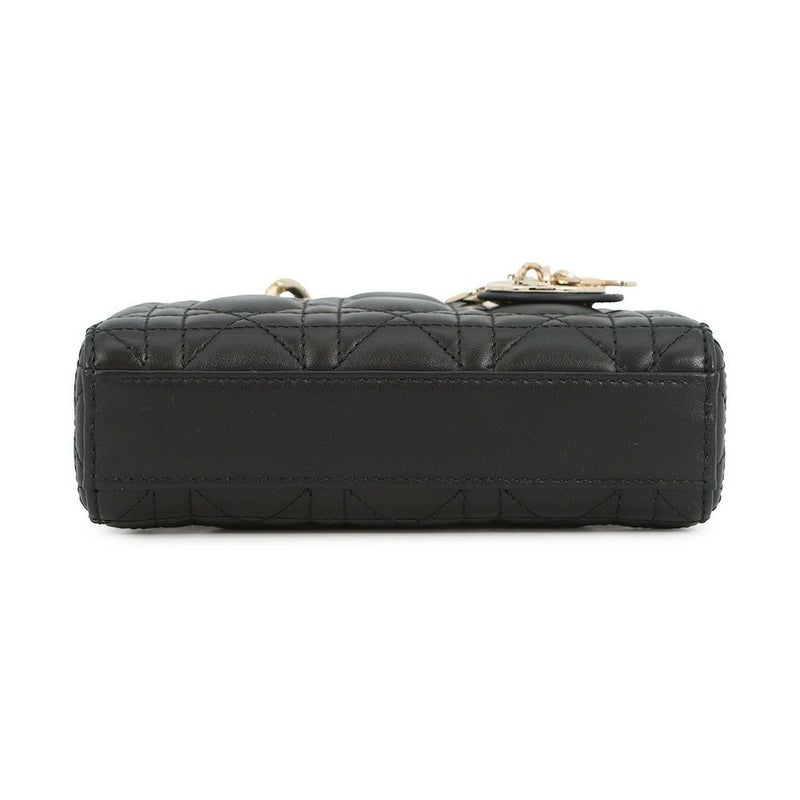 ディオール ハンドバッグ Lady D-JOY カナージュ マイクロ ラムスキン S0910ONGE Christian Dior 3way 黒