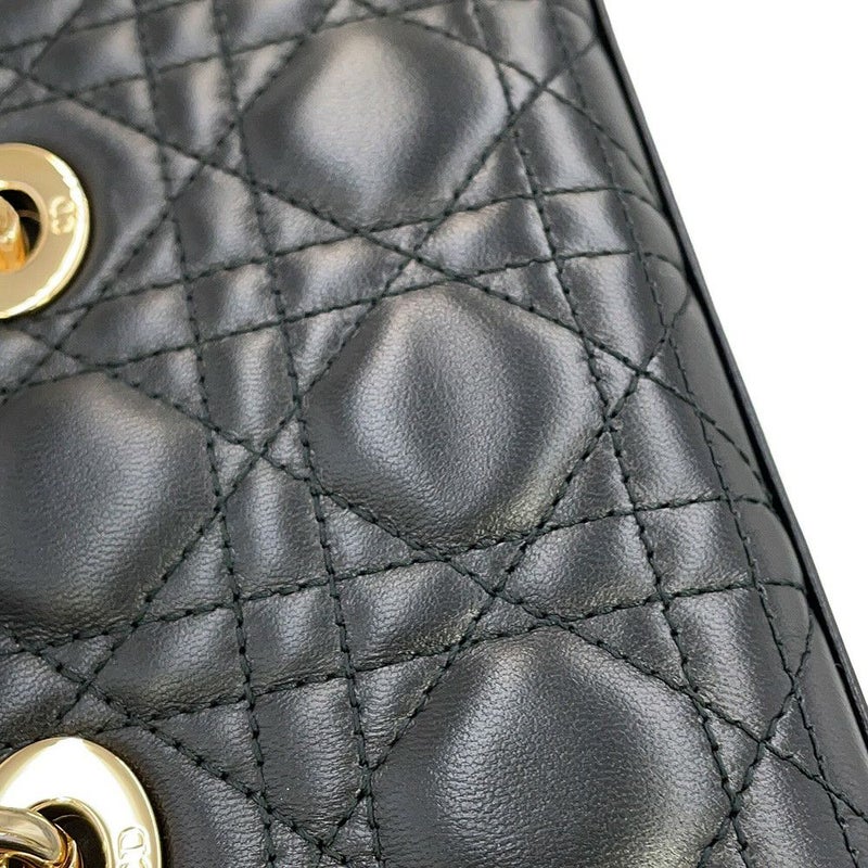 ディオール ハンドバッグ Lady D-JOY カナージュ マイクロ ラムスキン S0910ONGE Christian Dior 3way 黒