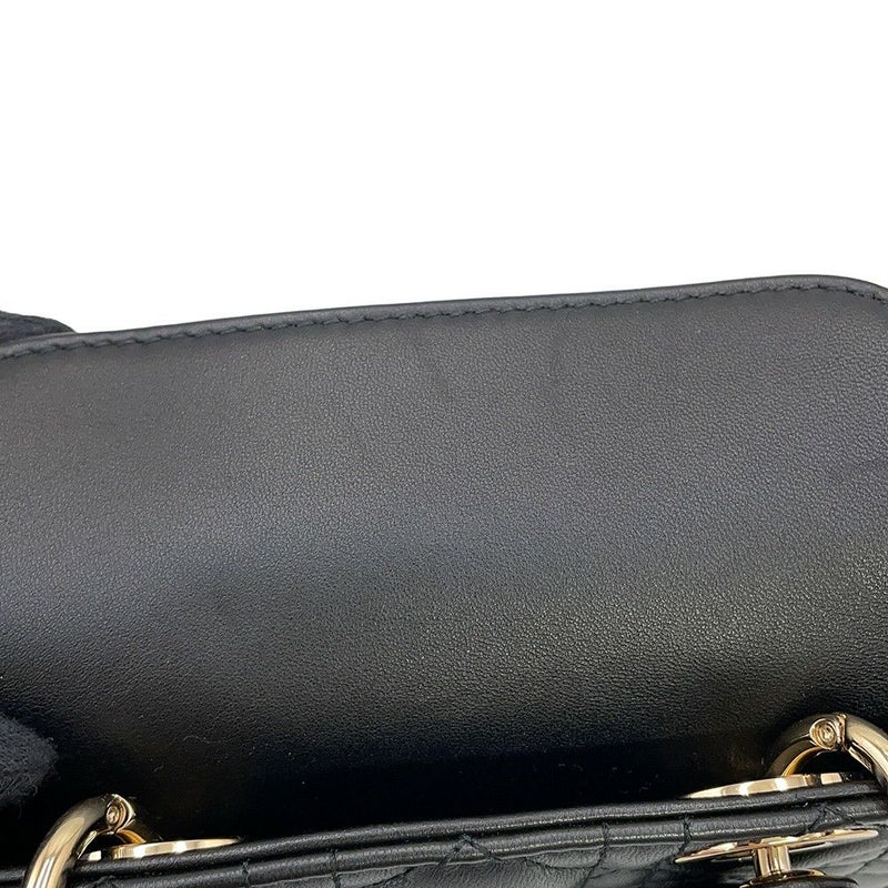 ディオール ハンドバッグ Lady D-JOY カナージュ マイクロ ラムスキン S0910ONGE Christian Dior 3way 黒