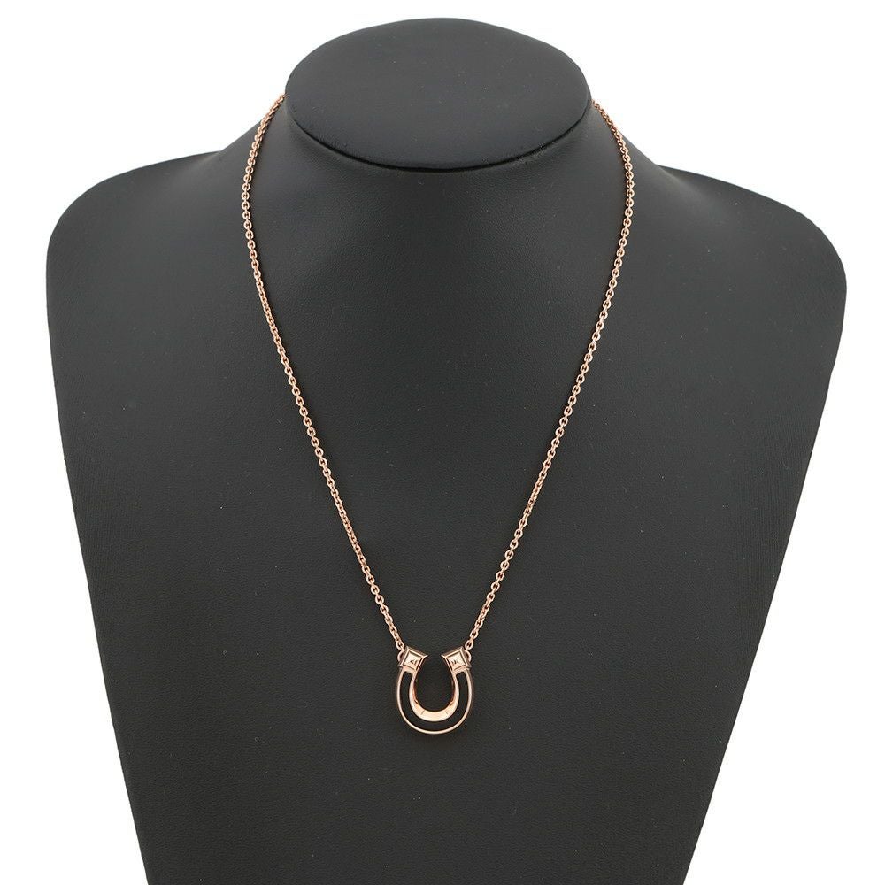 エルメス ネックレス ジョケット PM ブラック/ピンクゴールド金具