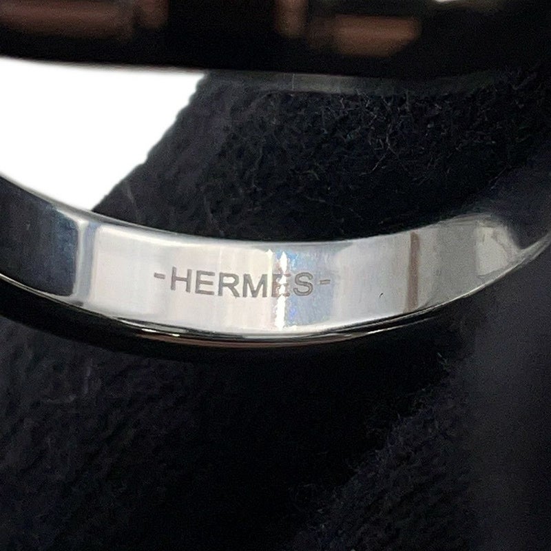 エルメス リング マイヨン ブラック/シルバー金具 サイズT60 HERMES メンズ 指輪 黒