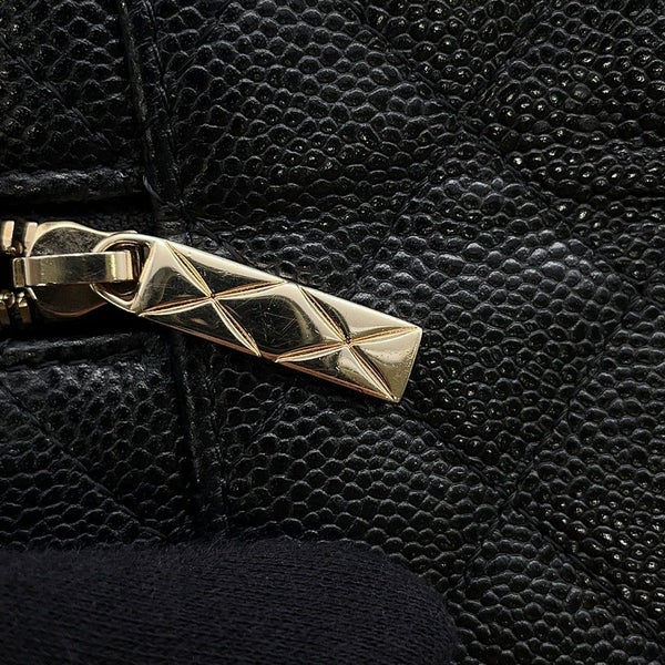 シャネル チェーンヴァニティー ケース スモール マトラッセ ココマーク キャビアスキン AP2503 CHANEL ショルダー ポシェット 黒