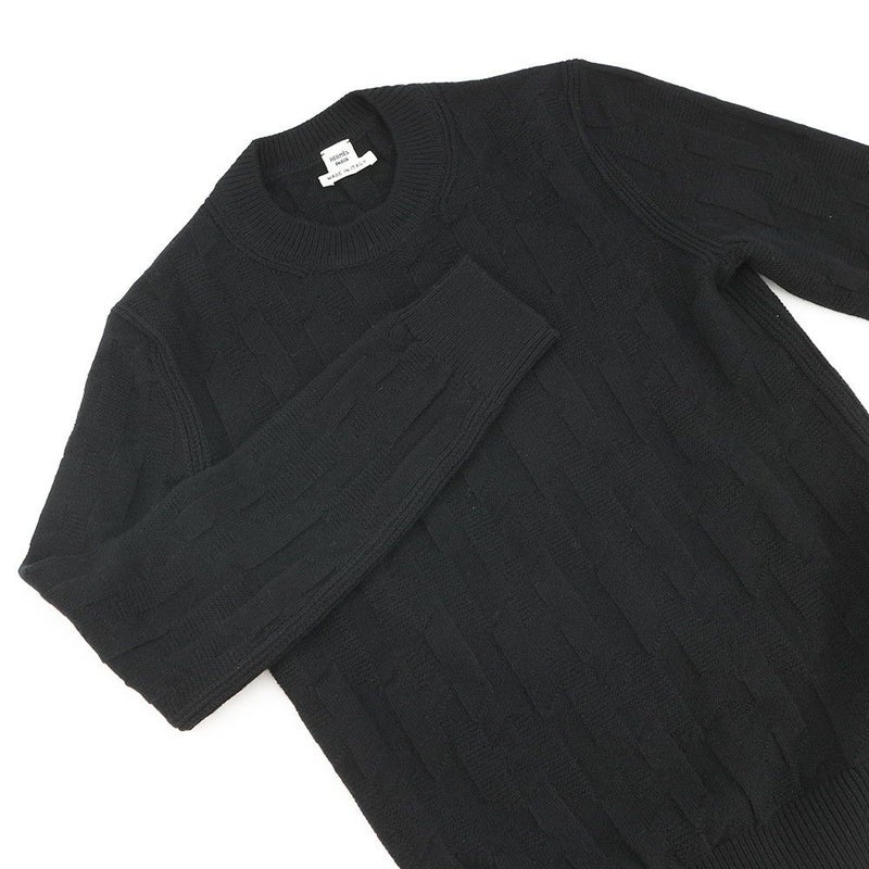 エルメス ニット ロングスリーブ Hモチーフ レディースサイズ34 HERMES アパレル トップス 黒