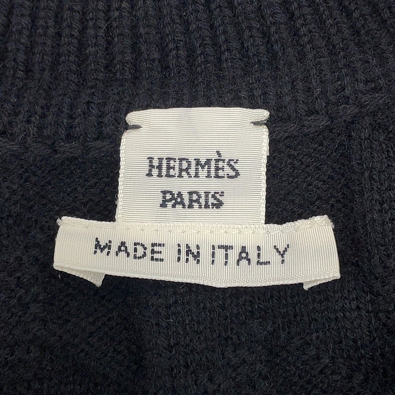 エルメス ニット ロングスリーブ Hモチーフ レディースサイズ34 HERMES アパレル トップス 黒
