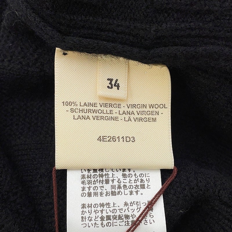 エルメス ニット ロングスリーブ Hモチーフ レディースサイズ34 HERMES アパレル トップス 黒