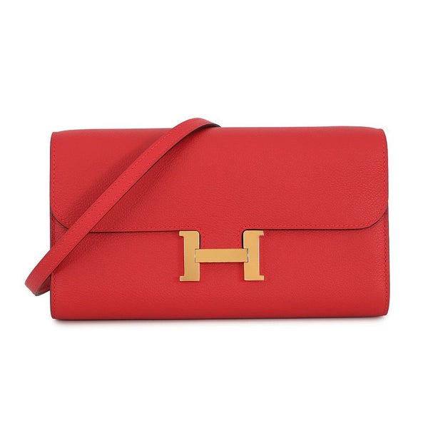 エルメス 長財布 コンスタンス トゥーゴー ルージュラデュー/ゴールド金具 エバーカラー K刻印