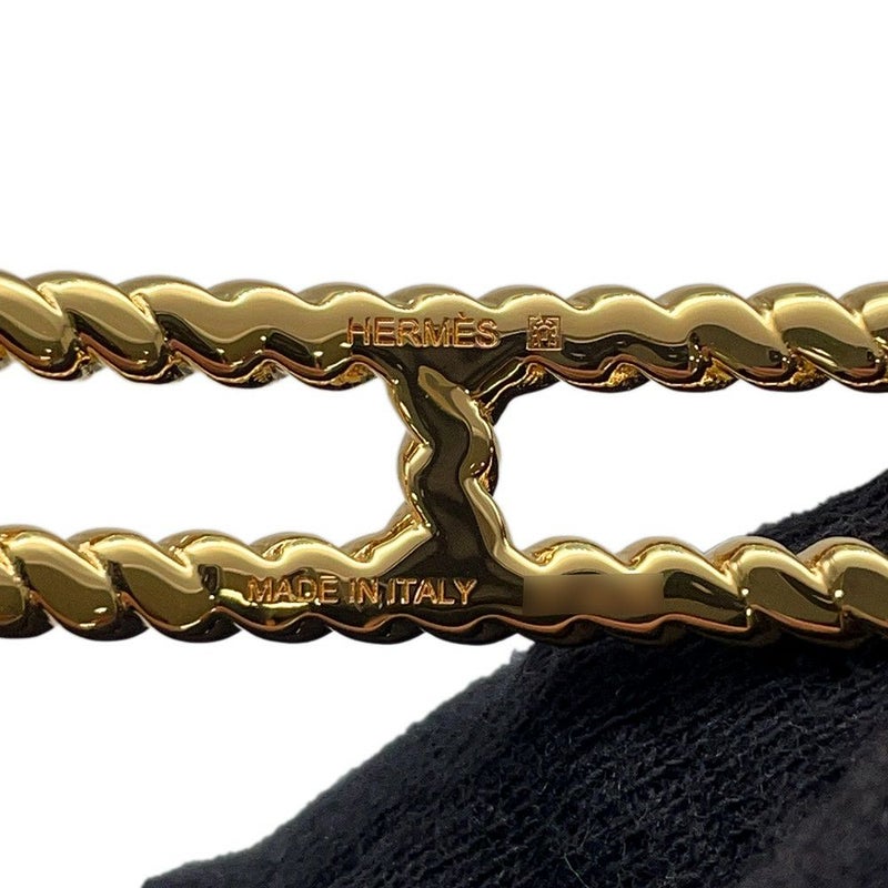 エルメス ブレスレット ルリ・ゴドロンヌ  ブラック/ゴールド金具 スイフト HERMES アクセサリー