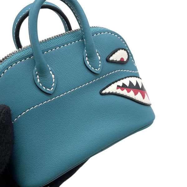 エルメス バッグチャーム ボリードシャーク ニューブルージーン/シルバー金具 スイフト W刻印