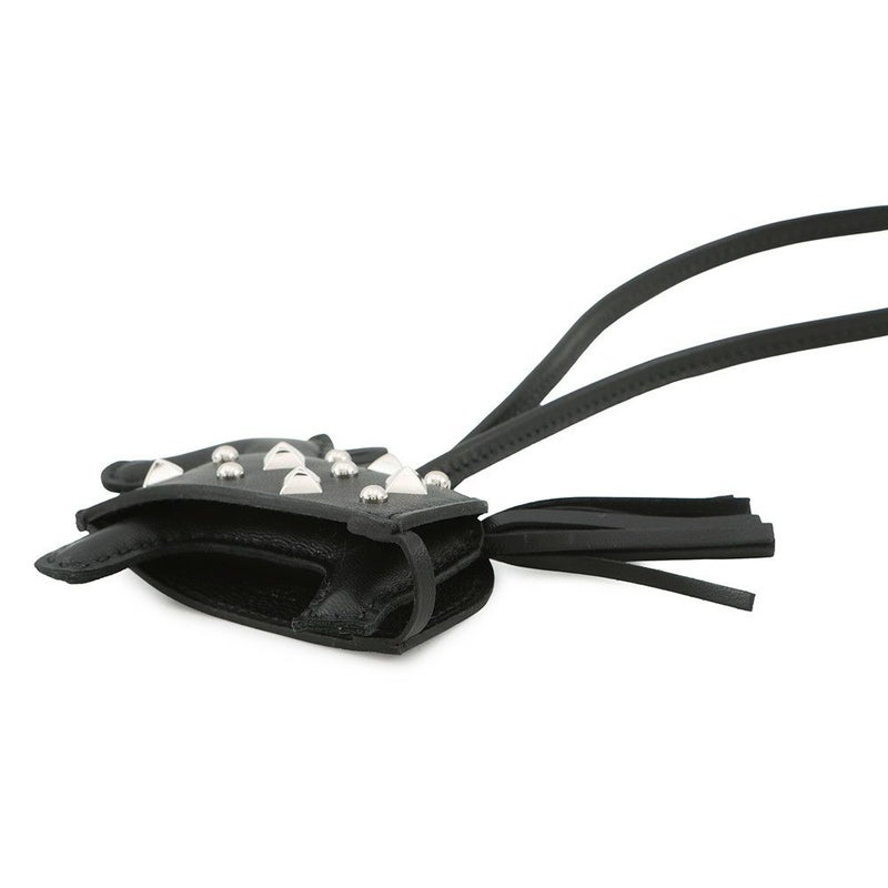 エルメス バッグチャーム ロデオPM ロベオ ロック ブラック/シルバー金具 ラムスキン K刻印 黒