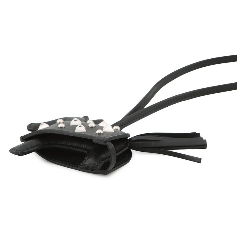 エルメス バッグチャーム ロデオPM ロベオ ロック ブラック/シルバー金具 ラムスキン K刻印 黒