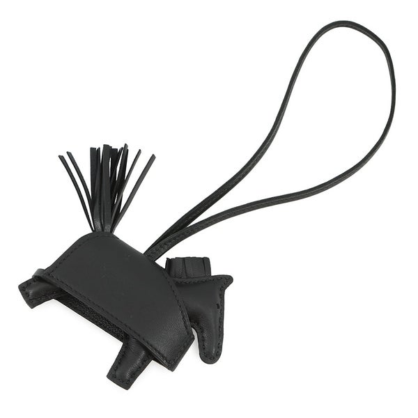 エルメス バッグチャーム ロデオPM ロベオ ロック ブラック/シルバー金具 ラムスキン K刻印 黒