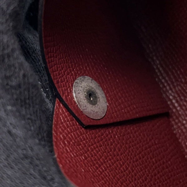 エルメス カードケース カルヴィ ルージュアッシュ/シルバー金具 ヴォーマダム W刻印 HERMES 名刺入れ