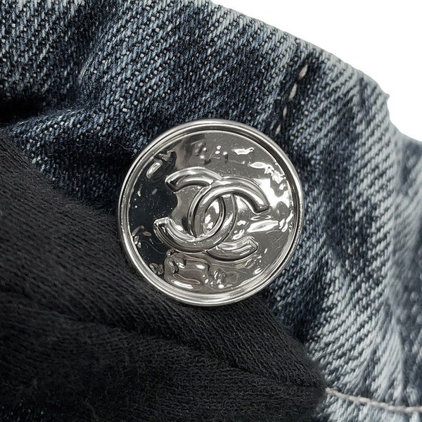 シャネル パンツ カメリア プリント ウォッシュド デニムパンツ コットン レディースサイズ36 P70188 CHANEL ボトムス