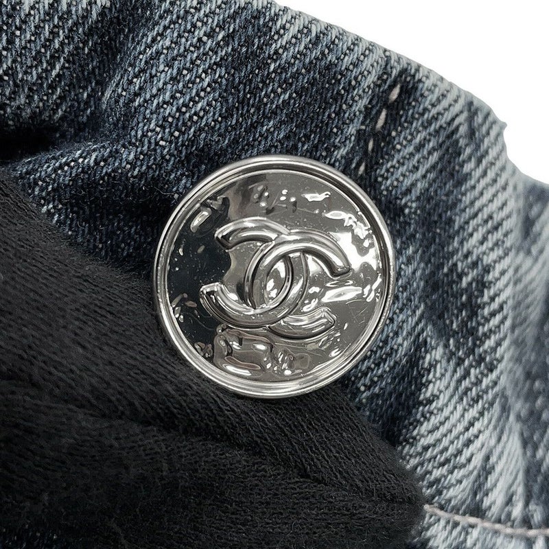 シャネル パンツ カメリア プリント ウォッシュド デニムパンツ コットン レディースサイズ36 P70188 CHANEL ボトムス