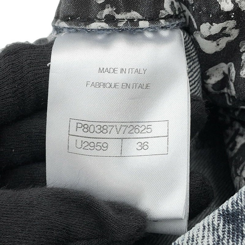 シャネル パンツ カメリア プリント ウォッシュド デニムパンツ コットン レディースサイズ36 P70188 CHANEL ボトムス