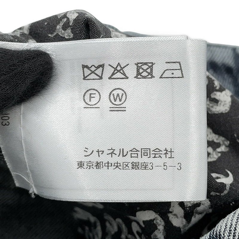 シャネル パンツ カメリア プリント ウォッシュド デニムパンツ コットン レディースサイズ36 P70188 CHANEL ボトムス