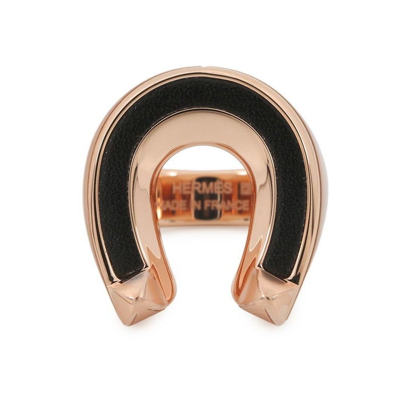 エルメス リング ジョケット GM ブラック/ピンクゴールド金具 サイズ53 HERMES 指輪 黒