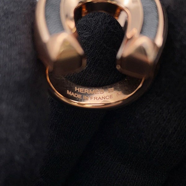 エルメス リング ジョケット GM ブラック/ピンクゴールド金具 サイズ53 HERMES 指輪 黒
