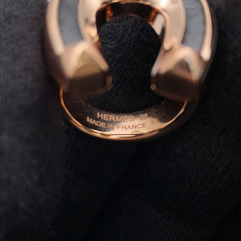 エルメス リング ジョケット GM ブラック/ピンクゴールド金具 サイズ53 HERMES 指輪 黒