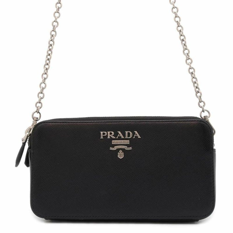 プラダ ショルダーバッグ サフィアーノ 1DH010 PRADA バッグ ウォレット 財布 黒