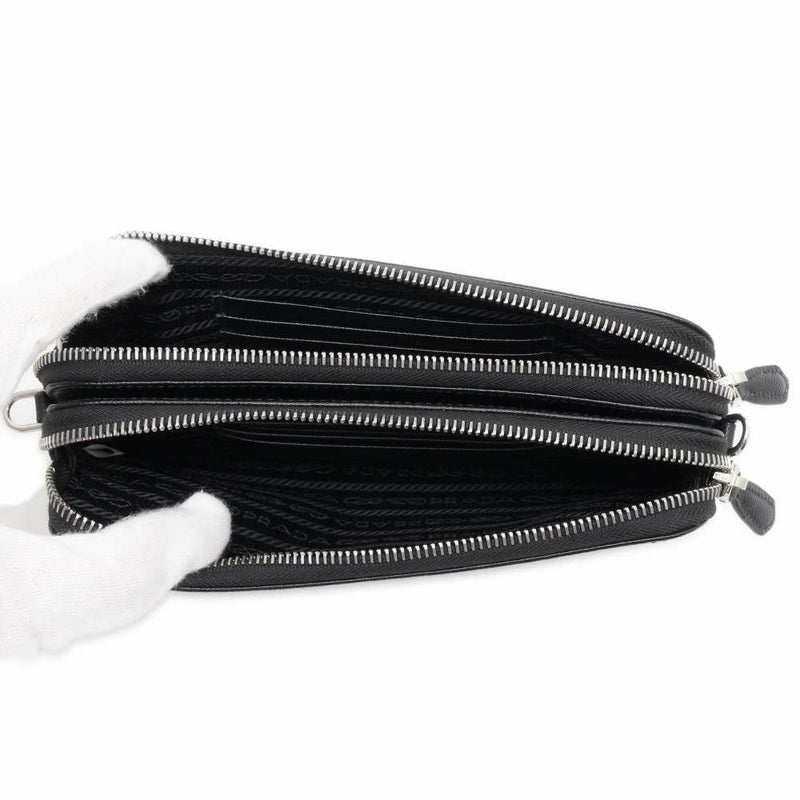 プラダ ショルダーバッグ サフィアーノ 1DH010 PRADA バッグ ウォレット 財布 黒