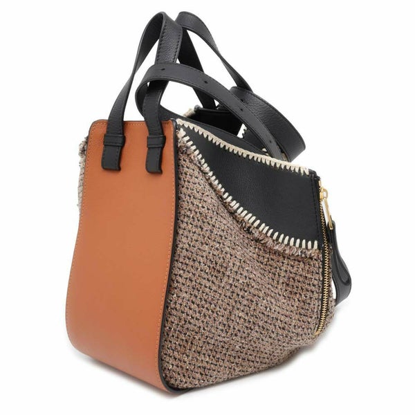 ロエベ ハンドバッグ ハンモック スモール ツイード レザー 309.62.S35 LOEWE 2wayショルダー 黒