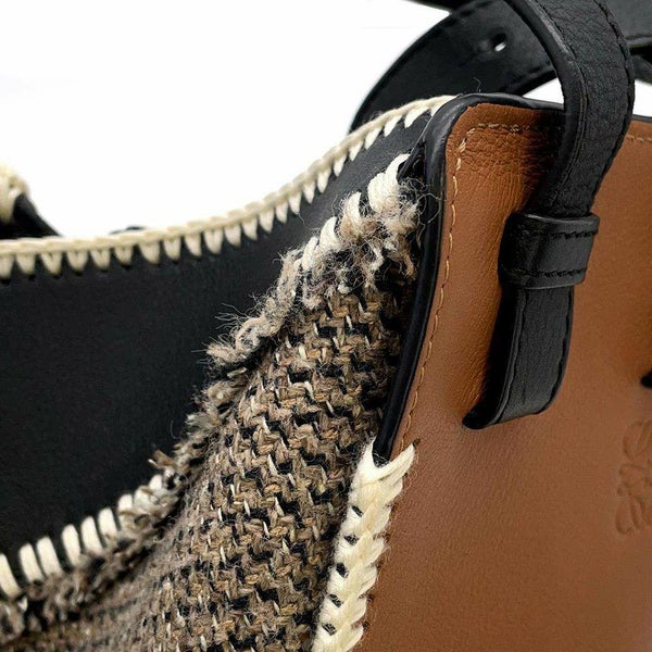 ロエベ ハンドバッグ ハンモック スモール ツイード レザー 309.62.S35 LOEWE 2wayショルダー 黒