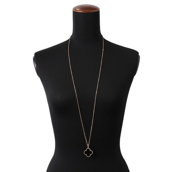 ヴァンクリーフ&アーペル ネックレス マジック アルハンブラ ロングネックレス 1モチーフ オニキス K18YGイエローゴールド VCARO49M00