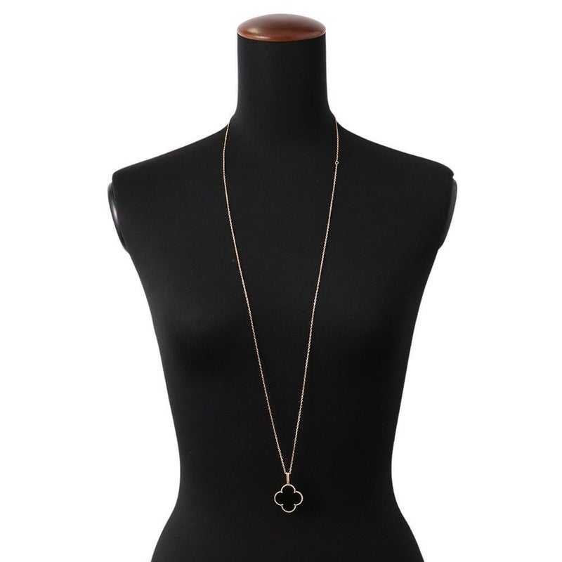 ヴァンクリーフ&アーペル ネックレス マジック アルハンブラ ロングネックレス 1モチーフ オニキス K18YGイエローゴールド VCARO49M00