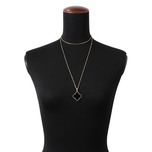 ヴァンクリーフ&アーペル ネックレス マジック アルハンブラ ロングネックレス 1モチーフ オニキス K18YGイエローゴールド VCARO49M00