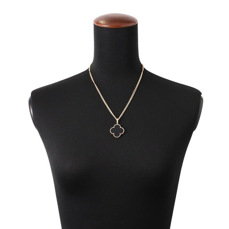 ヴァンクリーフ&アーペル ネックレス マジック アルハンブラ ロングネックレス 1モチーフ オニキス K18YGイエローゴールド VCARO49M00