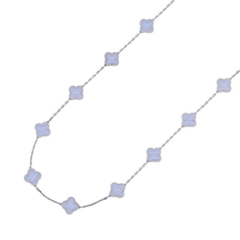 ヴァンクリーフ&アーペル ネックレス ヴィンテージ アルハンブラ ロングネックレス 20モチーフ カルセドニー K18WG VCARD80900