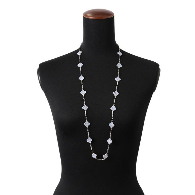 ヴァンクリーフ&アーペル ネックレス ヴィンテージ アルハンブラ ロングネックレス 20モチーフ カルセドニー K18WG VCARD80900