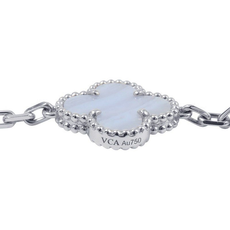 ヴァンクリーフ&アーペル ネックレス ヴィンテージ アルハンブラ ロングネックレス 20モチーフ カルセドニー K18WG VCARD80900