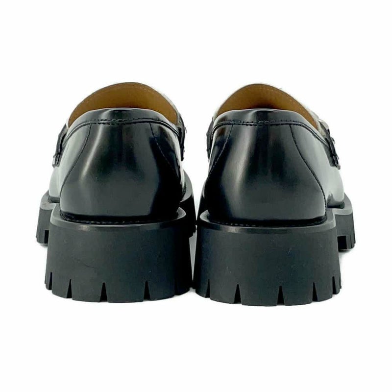 グッチ ローファー インターロッキングG付き レザー メンズサイズ9 1/2 752093 GUCCI 靴 黒