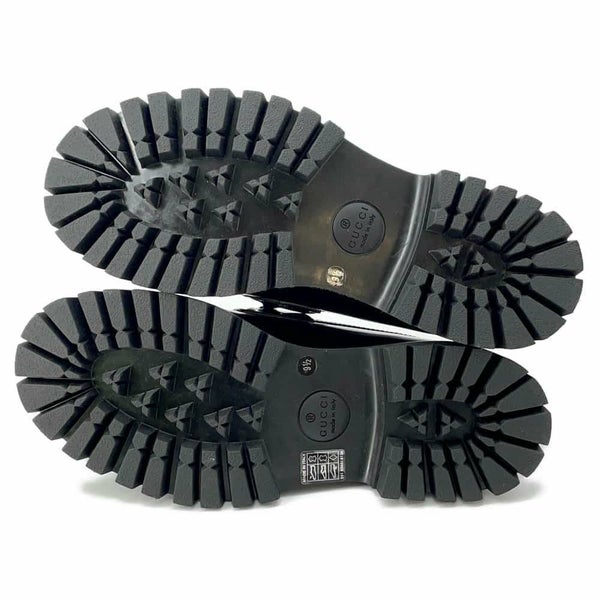 グッチ ローファー インターロッキングG付き レザー メンズサイズ9 1/2 752093 GUCCI 靴 黒