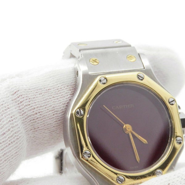 カルティエ サントス オクタゴン SM Cartier 腕時計 ボルドー文字盤