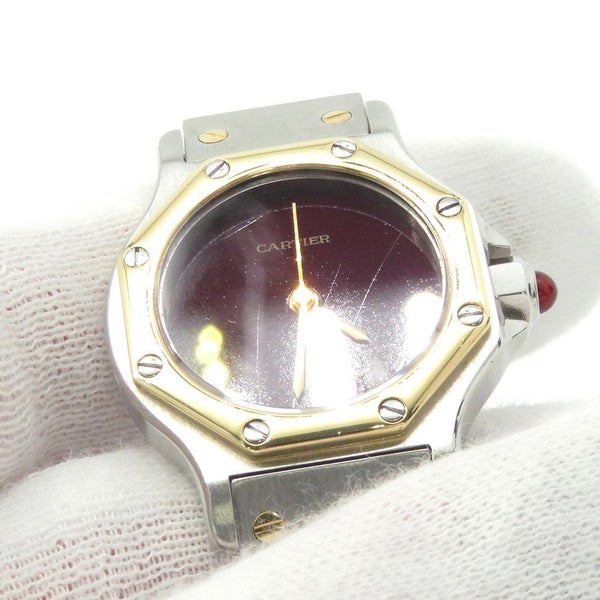 カルティエ サントス オクタゴン SM Cartier 腕時計 ボルドー文字盤