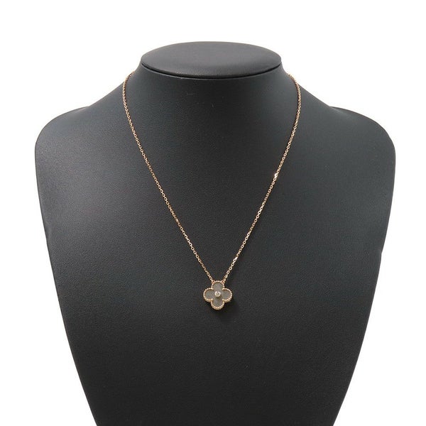 ヴァンクリ ネックレス ヴィンテージ アルハンブラ シルバーオブシディアン/ダイヤ 1P K18PG VCARP9T000 2023年ホリデー限定