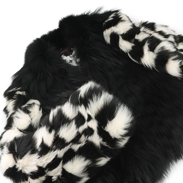 ルイヴィトン ファージャケット ダミエ フォックス インターシャ レディースサイズ38 1A5RDH 黒 ブラック 白