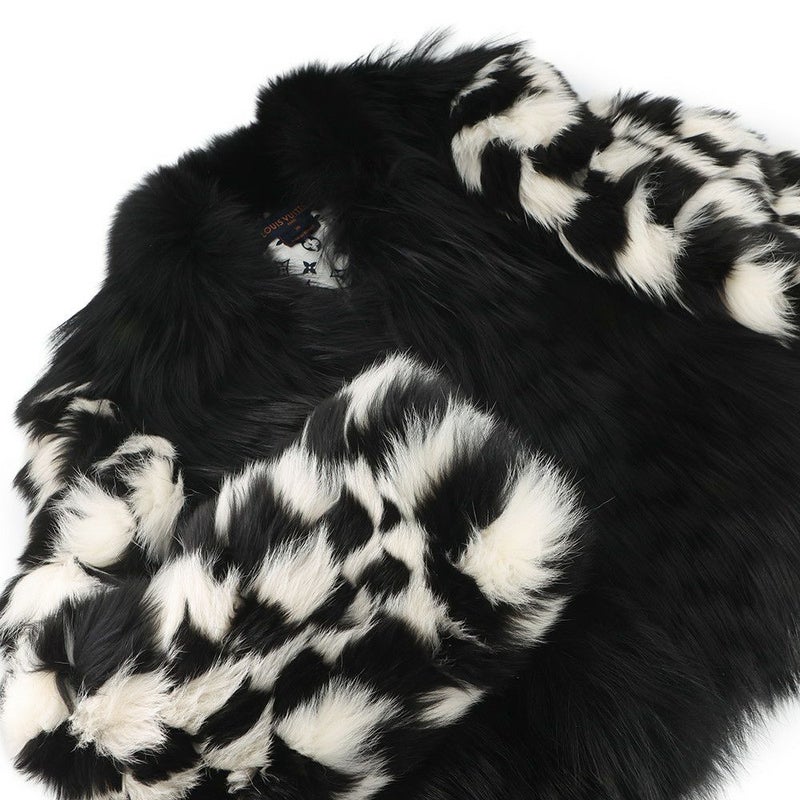 ルイヴィトン ファージャケット ダミエ フォックス インターシャ レディースサイズ38 1A5RDH 黒 ブラック 白