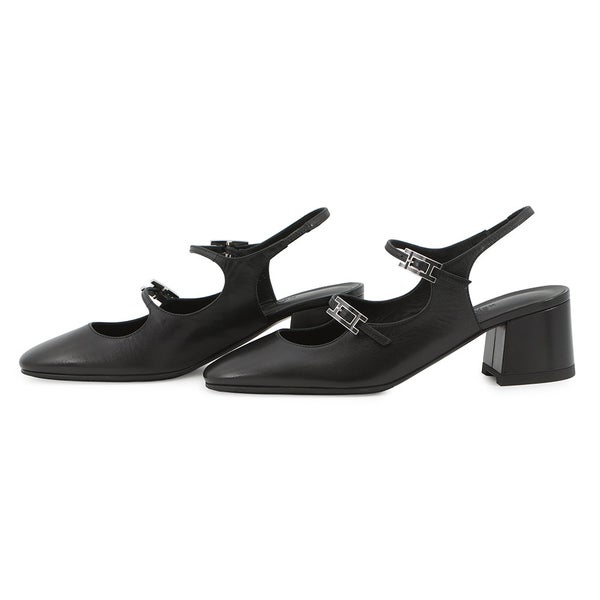 エルメス パンプス ジャッキー 50 レザー レディースサイズ36 1/2 HERMES 靴 黒 シェーヴル